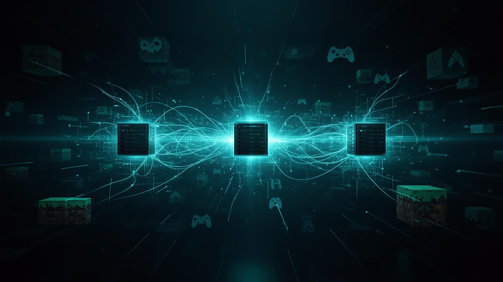 GigaNodes cloud infrastructure with server racks and networking equipment