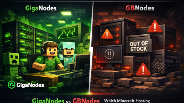 GigaNodes vs GBNodes Minecraft hosting comparison in India showing performance, availability, and reliability differences