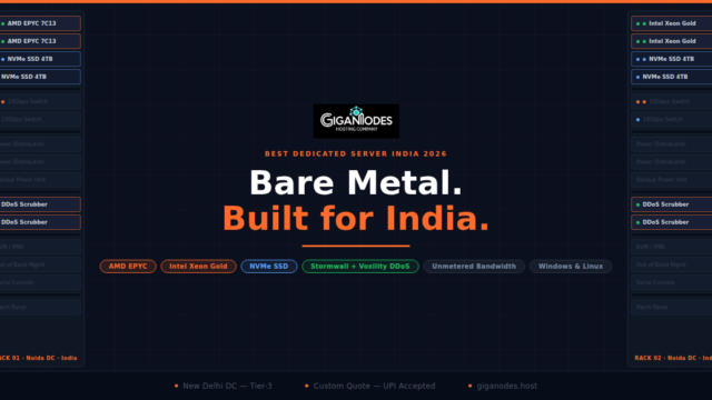 GigaNodes dedicated server India — AMD EPYC and Intel Xeon Gold bare metal servers in Noida datacenter